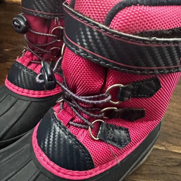 3M THINSULATE Girl’s Insulated Boots in Black/Pink - Size 1 - Picture 3 of 5